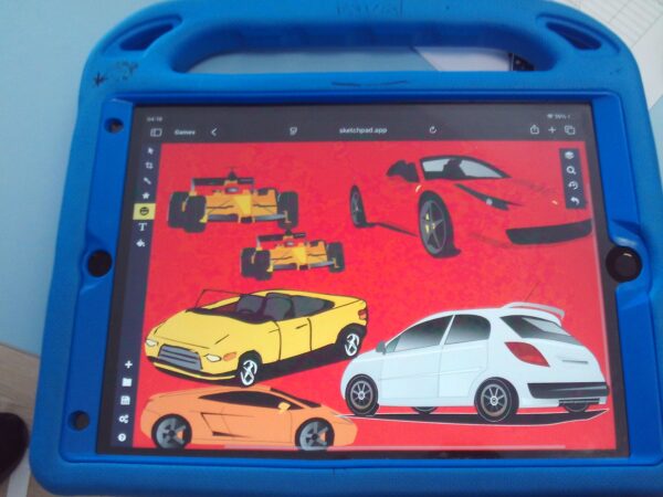 Learner combining shapes and patterns in digital artwork at Coombswood School to develop creativity and tech skills.